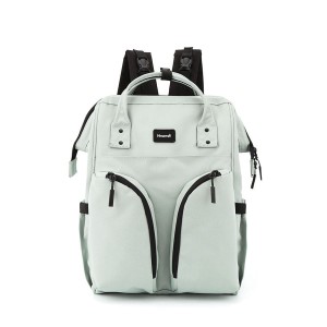 Miętowy plecak typu mommy bag z termicznymi kieszeniami - Himawari
