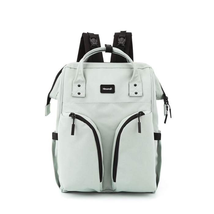 Miętowy plecak typu mommy bag z termicznymi kieszeniami - Himawari