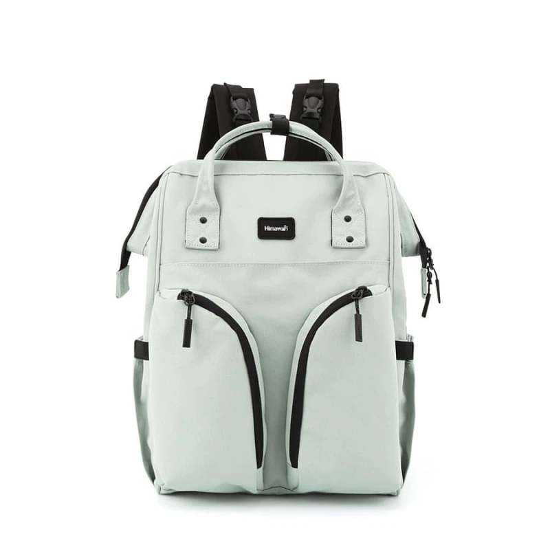 Miętowy plecak typu mommy bag z termicznymi kieszeniami - Himawari