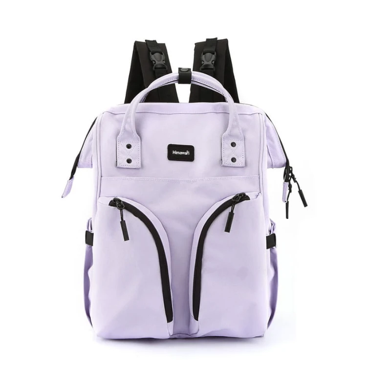 Praktyczny plecak typu mommy bag w fioletowym kolorze - Himawari