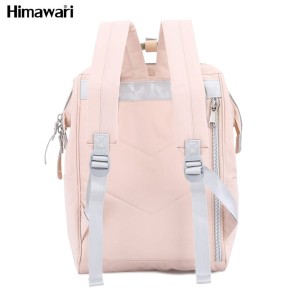 Miejski plecak w różowo-błękitnym kolorze zawieszony na regulowanych szelkach - Himawari