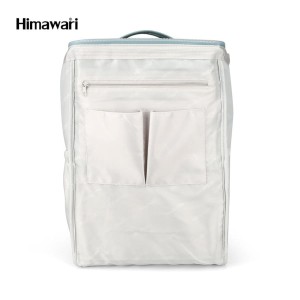 Pojemny plecak na laptopa w kolorze ecru i miętowym z portem USB - Himawari