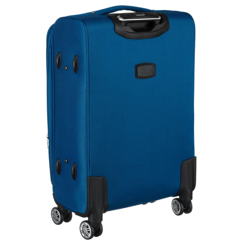 Duża, lekka walizka z wytrzymałej tkaniny poliestrowej w niebiesko-czerwonym kolorze - Peterson