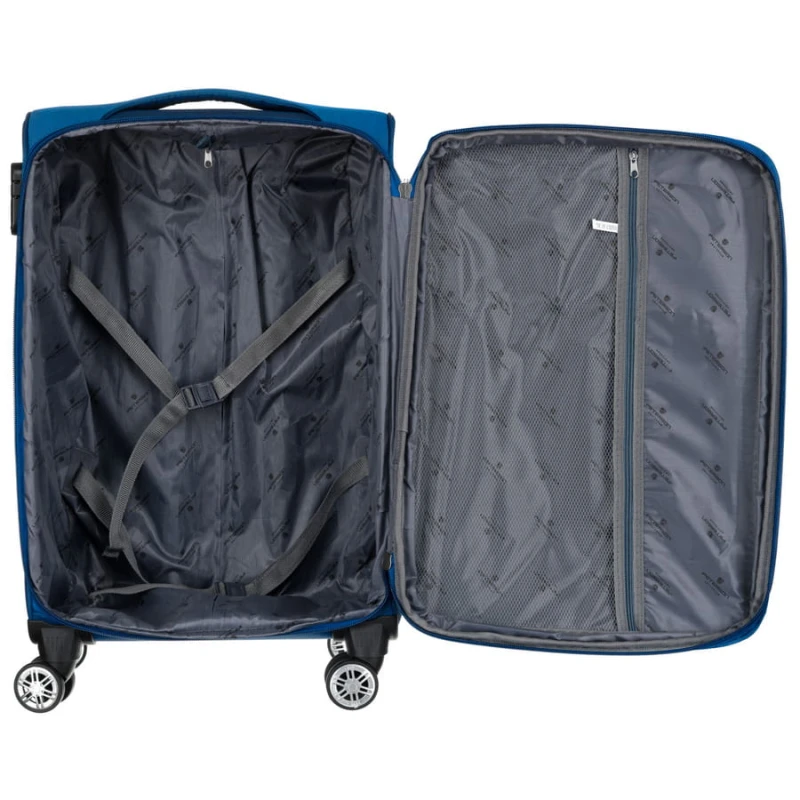 Mała walizka kabinowa z miękkiego materiału poliestrowego w niebiesko-czerwonym kolorze - Peterson