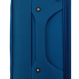 Mała walizka kabinowa z miękkiego materiału poliestrowego w niebiesko-czerwonym kolorze - Peterson