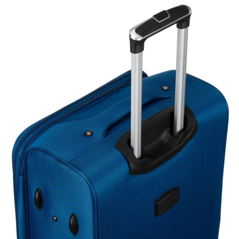 Mała walizka kabinowa z miękkiego materiału poliestrowego w niebiesko-czerwonym kolorze - Peterson