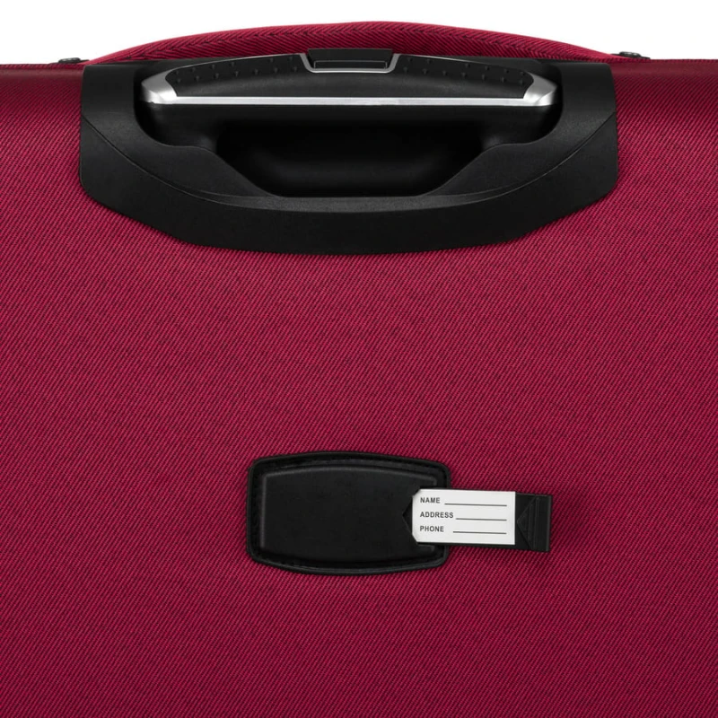 Walizka kabinowa z miękkiego materiału poliestrowego w czerwono-niebieskim kolorze - Peterson