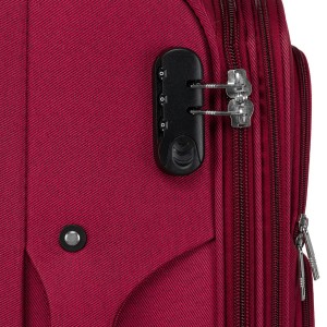 Walizka kabinowa z miękkiego materiału poliestrowego w czerwono-niebieskim kolorze - Peterson