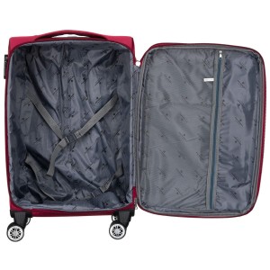 Walizka kabinowa z miękkiego materiału poliestrowego w czerwono-niebieskim kolorze - Peterson