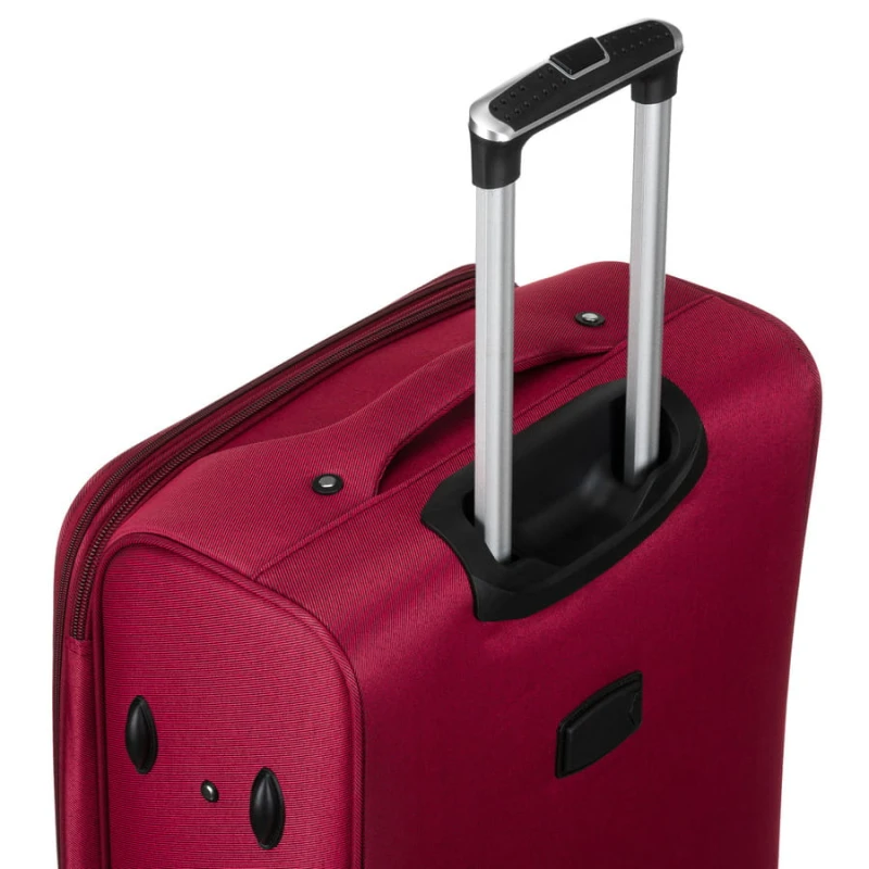 Walizka kabinowa z miękkiego materiału poliestrowego w czerwono-niebieskim kolorze - Peterson