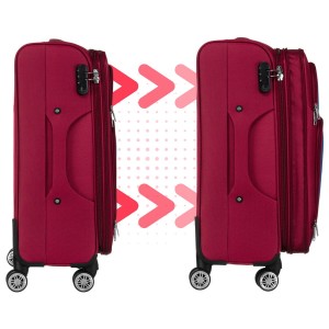 Walizka kabinowa z miękkiego materiału poliestrowego w czerwono-niebieskim kolorze - Peterson