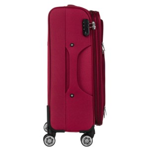 Walizka kabinowa z miękkiego materiału poliestrowego w czerwono-niebieskim kolorze - Peterson