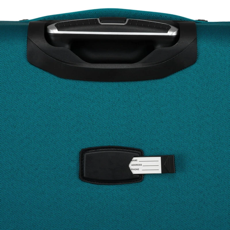 Walizka kabinowa z wysuwaną rączką wykonana z poliestru w turkusowo-różowym kolorze - Peterson