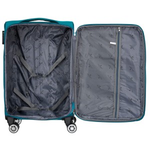 Walizka kabinowa z wysuwaną rączką wykonana z poliestru w turkusowo-różowym kolorze - Peterson