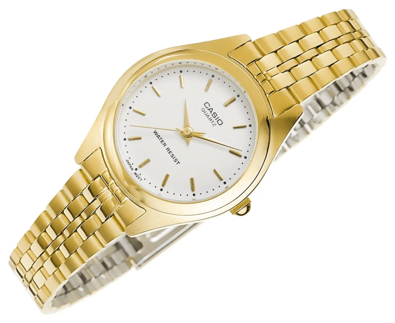 Profil zegarka Casio LTP-1129N-7ARDF – złota koperta i koronka