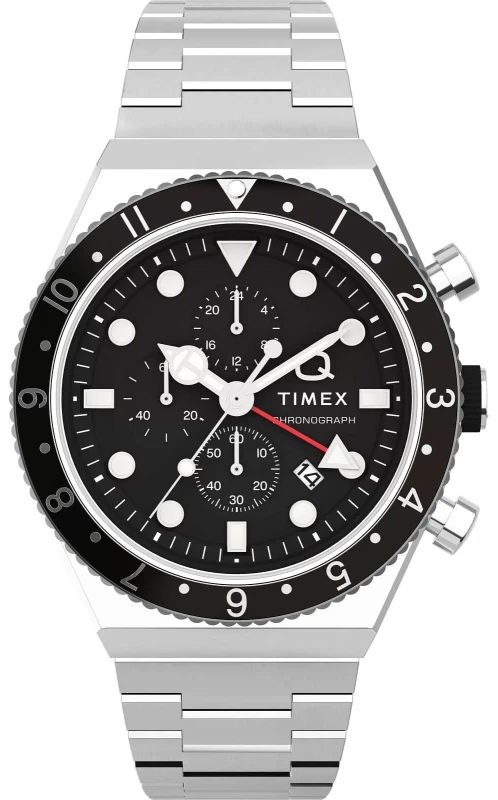 „zegarek męski TIMEX Q Timex TW2U61600 srebrny na bransolecie”