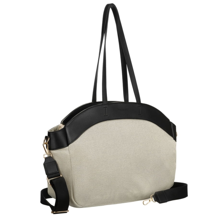 Miejska shopperka Peterson w naturalnej skórze i włóknie poliamidowym