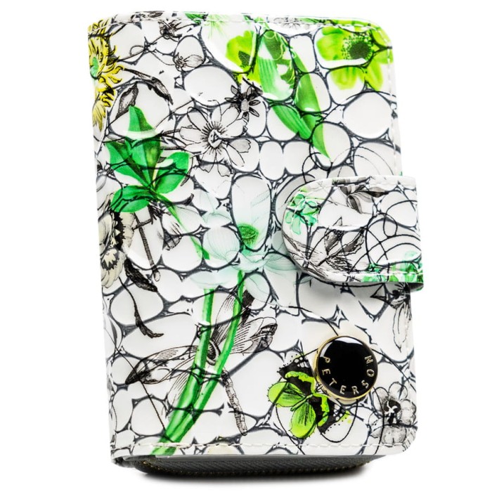 Pojemny, zielony portfel damski ze skóry naturalnej z systemem RFID - Peterson