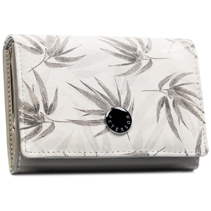 Średni portfel damski ze skóry ekologicznej i naturalnej w białym kolorze - Peterson