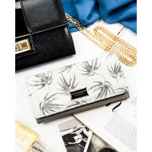 Duży, biały portfel damski ze skóry ekologicznej i naturalnej z systemem RFID - Peterson