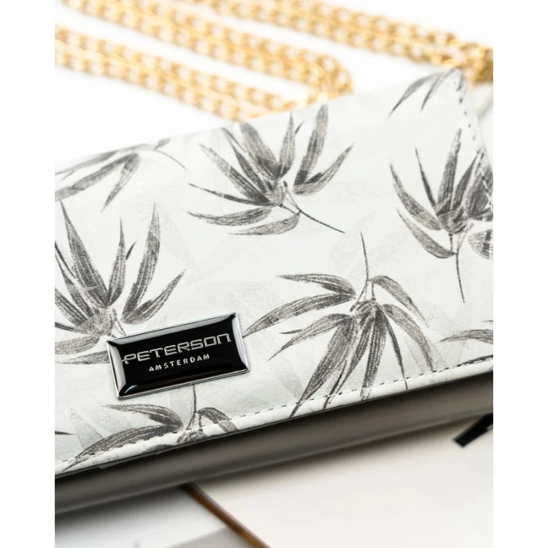 Duży, biały portfel damski ze skóry ekologicznej i naturalnej z systemem RFID - Peterson