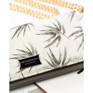 Elegancki, biały portfel damski ze skóry ekologicznej i naturalnej z systemem RFID - Peterson
