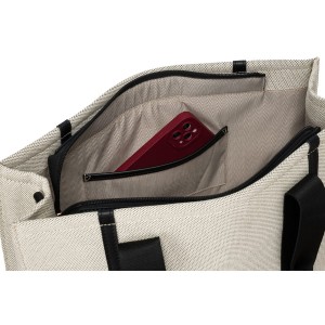 Wnętrze torby z otwartą przegrodą i kieszenią na suwak