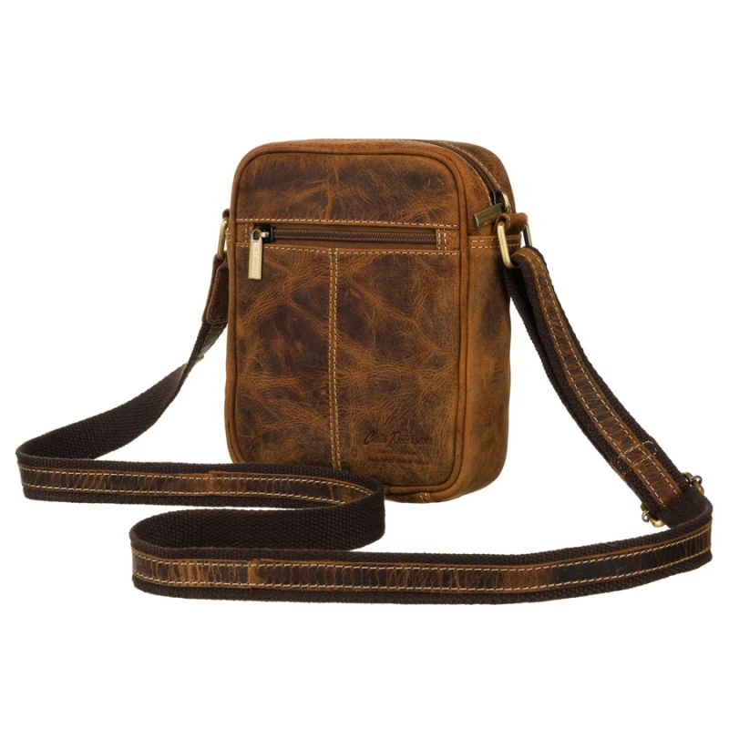 Męska torba na ramię z naturalnej skóry vintage - Peterson