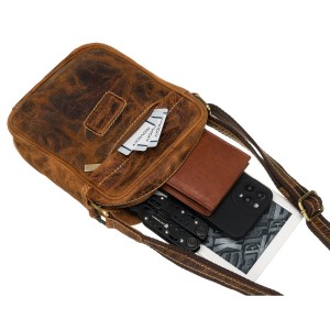 Męska torba na ramię z naturalnej skóry vintage - Peterson
