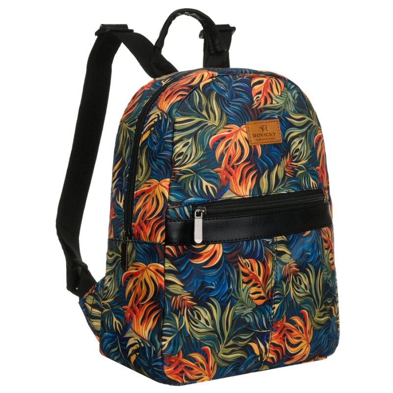 Wzorzysty, miejski plecak damski zawieszony na regulowanych szelkach - Rovicky