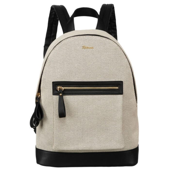 Duży, miejski plecak damski w beżowym kolorze płótno canvas - Peterson