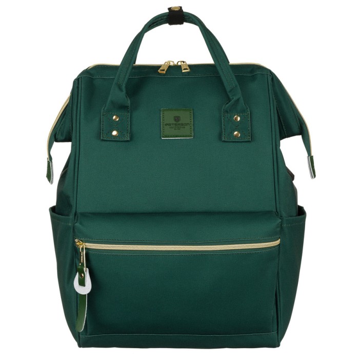 Podróżny plecak damski z poliestru w zielonym kolorze z miejscem na laptopa - Peterson
