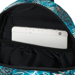 Wielokolorowy, miejski plecak damski pokryty roślinnym wzorem - Rovicky