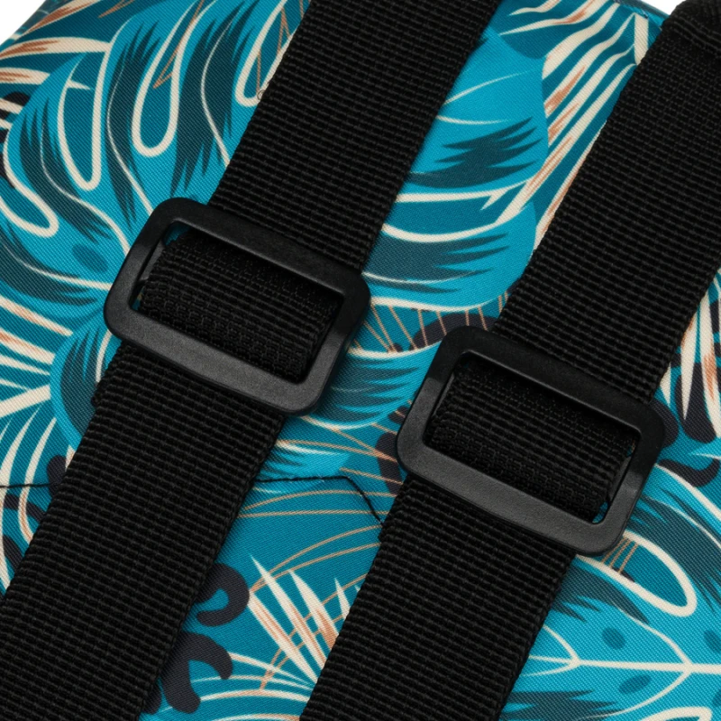 Wielokolorowy, miejski plecak damski pokryty roślinnym wzorem - Rovicky