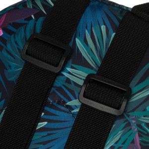 Wielokolorowy plecak damski z poliestru w piękny wzór liści - Rovicky