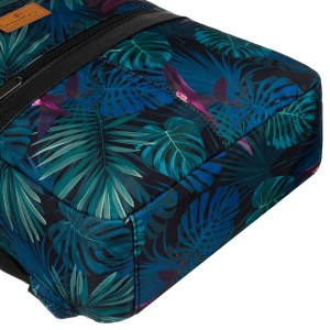 Wielokolorowy plecak damski z poliestru w piękny wzór liści - Rovicky