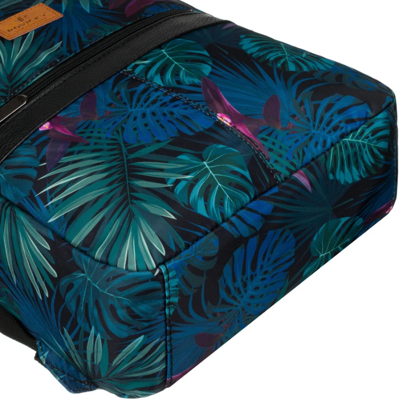 Wielokolorowy plecak damski z poliestru w piękny wzór liści - Rovicky