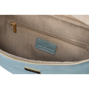 Niebieska saszetka damska biodrówka nerka na ramię crossbody z eko skóry Peterson