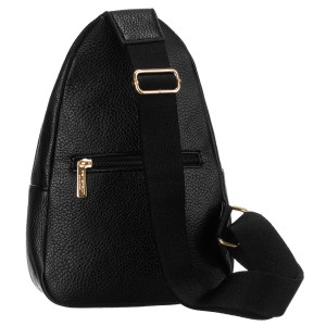 Czarna saszetka damska crossbody plecaczek na jedno ramię eko skóra Peterson