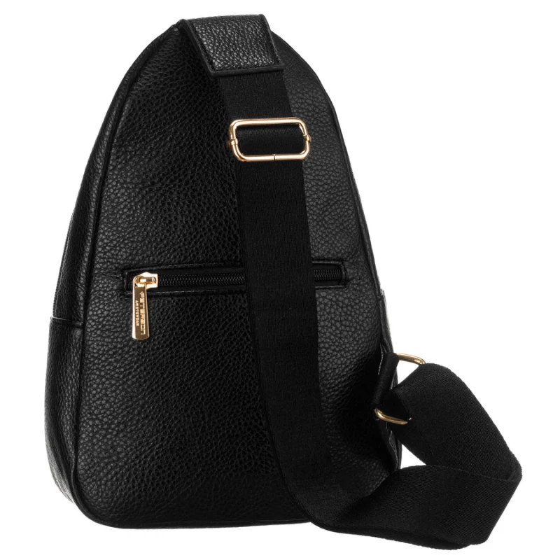 Czarna saszetka damska crossbody plecaczek na jedno ramię eko skóra Peterson