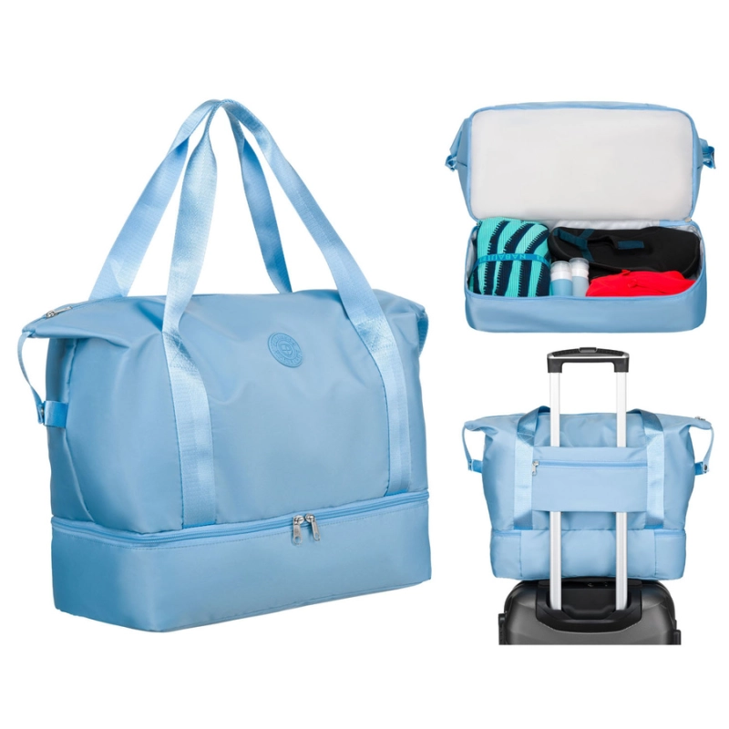 Torba podróżna z wytrzymałego poliestru w błękitnym kolorze - Peterson