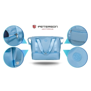 Torba podróżna z wytrzymałego poliestru w błękitnym kolorze - Peterson