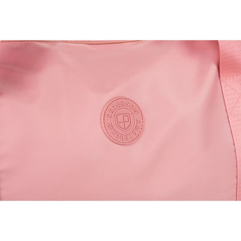 Różowa torba weekendowa z wytrzymałego poliestru zawieszona na wygodnych uchwytach - Peterson