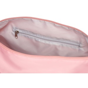 Różowa torba weekendowa z wytrzymałego poliestru zawieszona na wygodnych uchwytach - Peterson