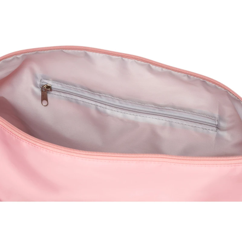 Różowa torba weekendowa z wytrzymałego poliestru zawieszona na wygodnych uchwytach - Peterson