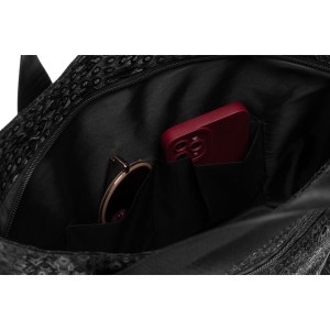 Torba materiałowa shopper w czarnym kolorze - Rovicky