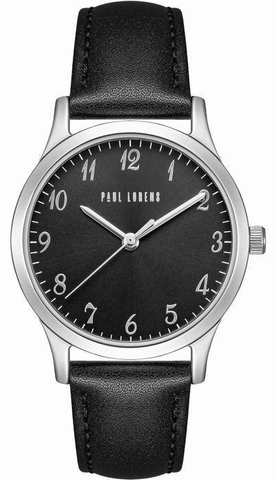 Zegarek damski Paul Lorens PL20019A-1C1 z czarną tarczą i srebrną kopertą 32 mm.webp