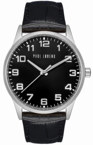 Zegarek męski Paul Lorens PL20022A-1A1 z czarną tarczą i srebrną kopertą 41 mm.webp