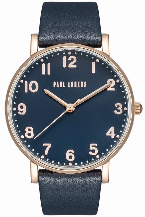 Zegarek damski Paul Lorens PL20005A-6F3 z granatową tarczą i kopertą w kolorze różowego złota.webp