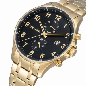 Model PL20002B-1D1 – męski zegarek z chronografem i datownikiem w eleganckim złotym kolorze.webp